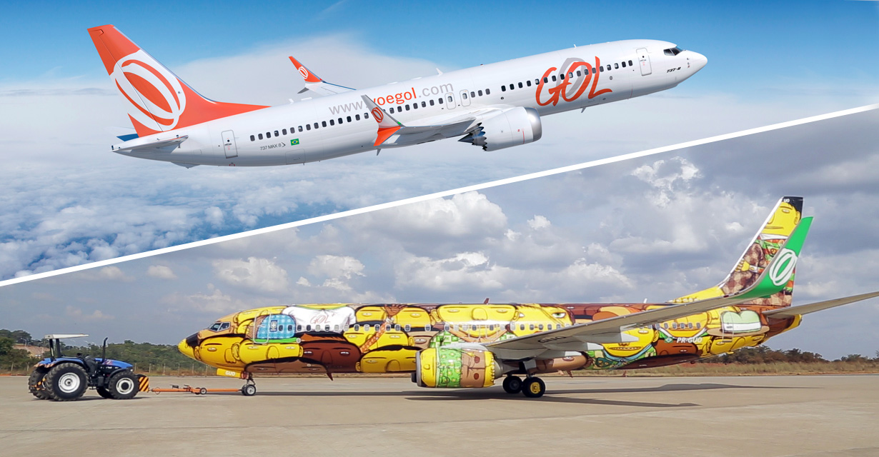 Бразильские дизайнеры Otavio и Gustavo Pandolfo оформили с помощью граффити корпус самолета Boeing 737