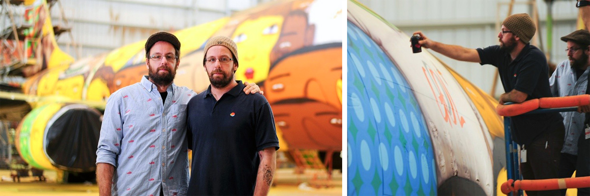 Дизайнеры Otavio и Gustavo Pandolfo оформили с помощью граффити корпус самолета Boeing 737