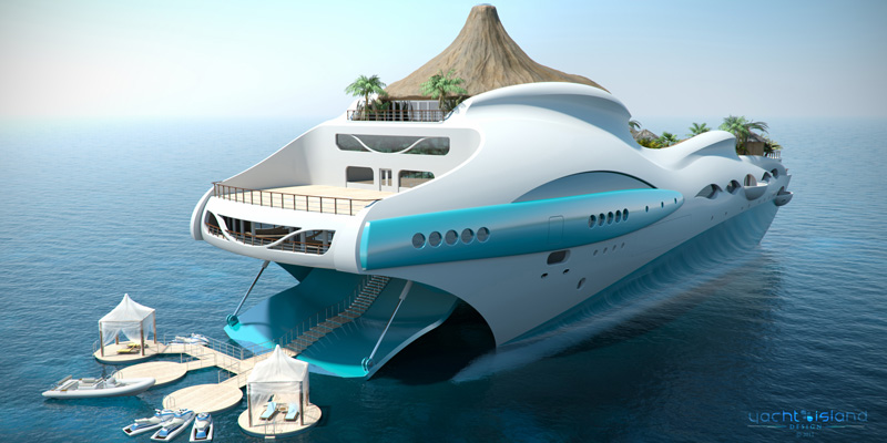Дизайн плавучего тропического острова Paradise