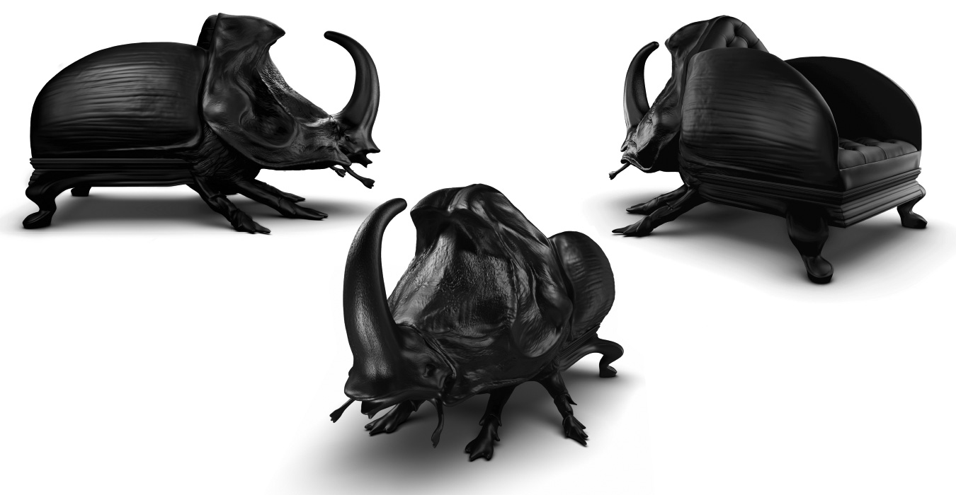Кресло в форме жука - носорога